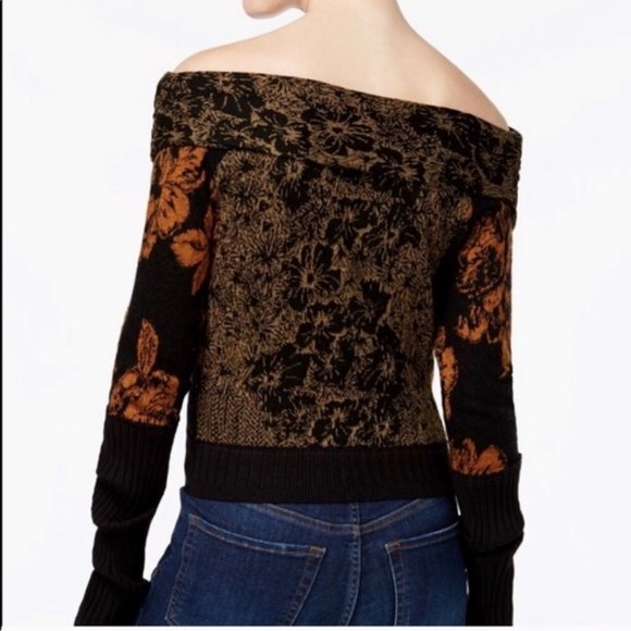 Free People Botanical Off Shoulder Sweater Small - Picture 4 of 7